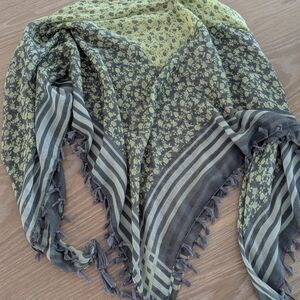 Light Green Floral-Print Women's Scarf